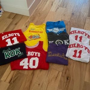 9 Kilroys KOK shirts from IU Bloomington. Sizes range S-XL,